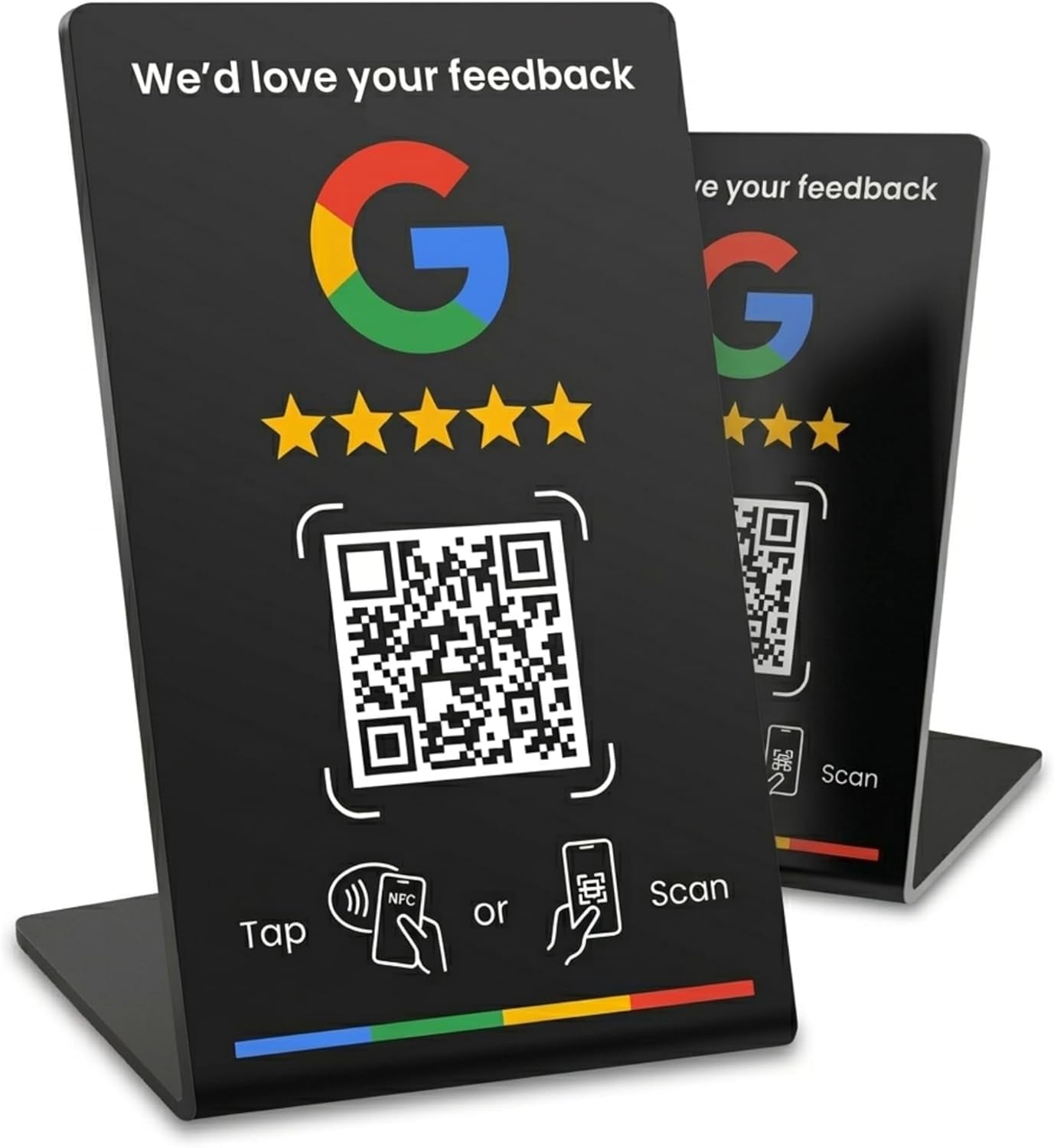 Tarjeta Google de reseñas NFC+QR.