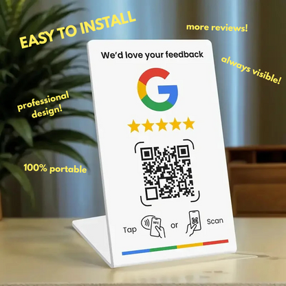 Tarjeta Google de reseñas NFC+QR.