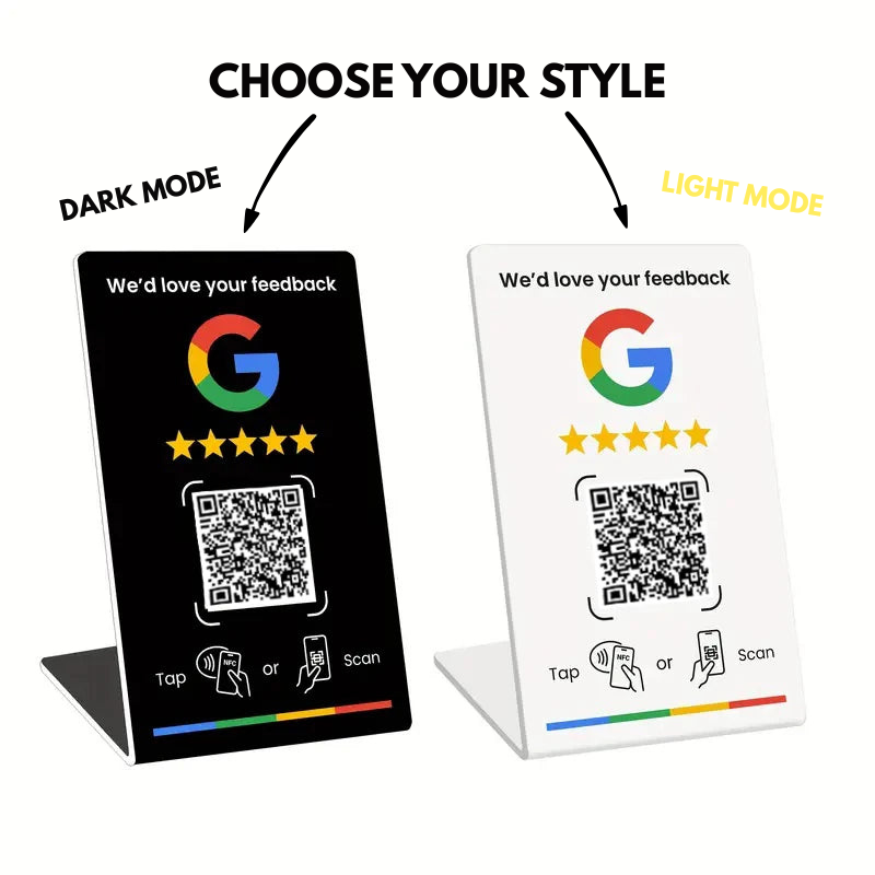 Tarjeta Google de reseñas NFC+QR.